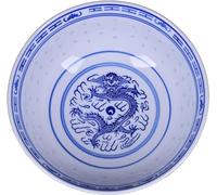 SUWFEZUF Ceramic Ramen Noodle Bowls, Blue and White Porcelain Chinese Retro Dessert, Soup, Cereal, Rice, Udon, Asian Noodles Bowl,2PCS,7 inches