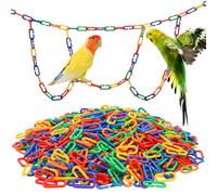 Suwimut 1000 Pieces Plastic C-Clip Hooks Chain Links, Interchangeable Rainbow C-Links for Classroom Playroom Learning Toys, Small Pet Rat Parrot Bird Toy Cage