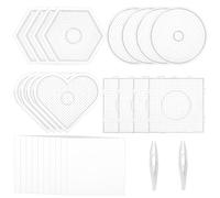 Suwimut 16 Pieces Fuse Beads Boards, 5mm Large Clear Plastic Fuse Beads Pegboards with 2 Beads Tweezers and 10 Ironing Paper DIY Craft Beads, 4 Shapes