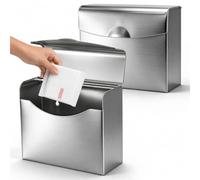 Suwimut 2 Pack Sanitary Napkin Disposal Receptacle, Wall Mounted Tampon Holder, Stainless Steel Flip Top Receptacle Bin Waste Trash Can for Public Restroom, Provides Clean & Odor-Free