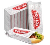 Suwimut 200 Pack Foil Hot Dog Wrappers, 9.5 x 3.5 Inch Grease Resistant Disposable Foil Hotdog Sleeves Paper Burger Bags Pouches for Party, Food Truck, BBQ, Takeout - Keep Hot Dogs Warm & Fresh