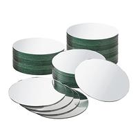 Suwimut 30 Pieces Round Mirror Tiles, 6 Inches(15cm) Round Mirrors Trays Glass Mirror Circles for Wedding Table Centerpieces, DIY Crafts, Framing, Mosaic and Home Decorations