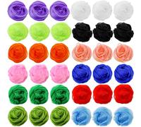 Suwimut 36 Pieces Square Dance Scarves, Juggling Scarf Props Magic Trick Silk Scarves Music Movement Scarves Performance Props Accessories, 12 Colors 24 by 24 Inches