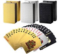 Suwimut 6 Pack Playing Cards, Waterproof Plastic Playing Cards Premium Foil Standard Index Deck of Cards for Adults Seniors, Trick Card for Table, Pool Game, Beach Trip, Camping, Party