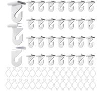 Suwimut 60 Pack Drop Ceiling Hooks for Hanging, White Heavy Duty Ceiling Tile Clips Metal Suspended T-Bar Hangers for Home, Office, Classroom, Wedding, Hanging Plants & Decorations