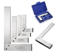 Suwimut Machinist Square Set 2, 3, 4, 6 Inch, Mechanical Engineer Hardened Steel High Precision Squares, 90 Degree Wide Base Square Tool L-Type Right Angle Ruler Tool for Woodworking