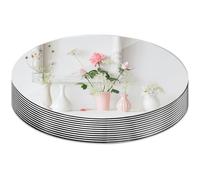 Suwimut Set of 12 Round Mirror Trays, 10 Inch / 25cm Circle Mirror Candle Plates Glass Mirror Tiles for Table Centerpieces, Crafts, Wedding, Party, Christmas Decorations