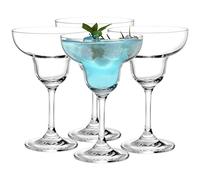 Suwimut Set of 4 Stemmed Margarita Cocktail Glasses, 9 Ounce Clear Party Drinking Glasses for Home, Wedding and Parties, Dishwasher Safe