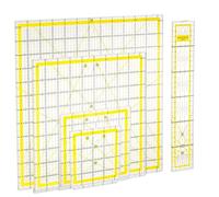 Suwimut Set of 5 Quilting Ruler, Clear Acrylic Quilter Ruler with Double Colored Grid Lines for Quilting, Sewing, Crafts Template
