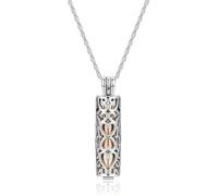 SUWIWKKOA Urn Necklace for Ashes with Hollow Flower Cylinder Vial, Stainless Steel Memorial Keepsake Ashes Jewellery Cremation ashes necklace for Human Pets Ashes