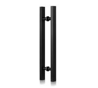 Shower Door Handle,Bath Door Handle,Bathroom Glass Door Grab Bar Towel Bar Silver,Hole to Hole Center 200mm,300mm,400mm,500mm,700mm,800mm(Black,Hole Distance 800mm)