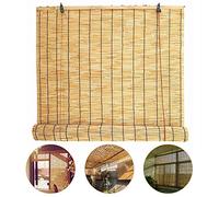 Suwooy Bamboo Roller Blinds Outdoors,Natural Reed Curtain Roll Up Shades,Old-Fashioned Straw Sun Shade-Partition Blinds,Retro Decorative Roman Blinds,with Track And Fittings,80x100cm/31.5x39in