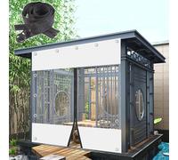 Suwooy Clear Tarp Curtains Waterproof,Pvc Plastic Tarpaulin With Grommets,White Transparent Tarpaulin Side Panels 2.8X2m 3X2m 4X3m,With Zipper, Pergola Gazebo Rain Curtains,W×H-2.7×2.1m(8.9 * 6.9ft)