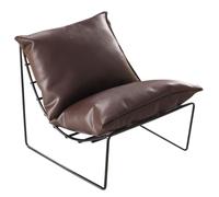 Suxdlan 1 6 Scale Doll Furniture, Vintage Leather Dollhouse Couch with Backrest, Lazy Sofa Dollhouse Chair for Doll House Furniture Accessories, Brown