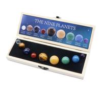 Suxdlan 1 Set Solar System for Kids with 9 Planets, Lifelike Planets with Storage Box Natural Ore Planet Toys Educational Gifts