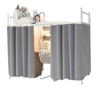 Suxdlan 2 Panel Bunk Bed Curtains Blackout Bunk Bed Privacy Curtain with Rope and Hooks for Home Dorm College Students 47x79 inch Grey