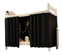 Suxdlan 2 Panel Bunk Bed Curtains Blackout Bunk Bed Privacy Curtain with Rope and Hooks for Home Dorm College Students 47x79 inch Black