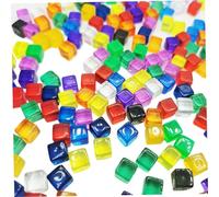 Suxdlan 200PCS 8mm Acrylic D6 Dice Set Translucent Multicolor Square 6-Sided for Tabletop Games