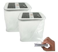 Suxdlan 2Pcs Inflatable Solar Lantern Waterproof Solar Camping Lantern with LEDs & Handle Portable Foldable Powered for Camping, Hiking, Travel, Backpacking