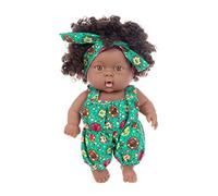 Suxdlan Black Baby Dolls 7.87 Inch African American Baby Doll Movable Joint Lifelike Black Reborn for Kids Festivals Style 4