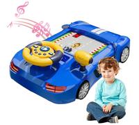 Suxdlan Blue Toy Steering Wheel with Music Sound Driving Simulator Baby Car Racing
