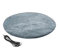 Suxdlan Cat Heating Pad Round 15.7 Inch USB Heated Cat Bed with 82.4° F Constant Temperature Waterproof Scratch-Resistant Winter Pet Heating Pad for Small Pets Silver Grey