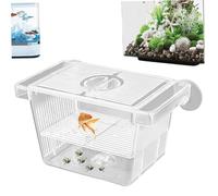 Suxdlan Fish Breeding Box 5x3x3, Transparent Insulation Breeder Box for Fish Tank Detachable Plastic Small Tank for Babies Shrimp Clown Guppy