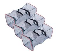 Suxdlan Fish Traps 3PCS Foldable Nylon Minnow Trap with 2 Holes Portable Crawfish Trap Outdoor Fishing Net for Crayfish Crab Lobster Shrimp