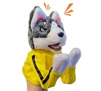 Suxdlan Hand Puppet Kung Fu Boxing Soft Soundable Hand Interactive Husky Puppet Toddler Washable Plush Battle Boxing Husky Toys