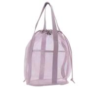 Suxdlan Kids Beach Bag Beach Tote Bag with Drawstring Foldable Toy with 2 Front Pockets Swim Pool Mesh Bags Drawstring for Toys, Towel, Flip Flops Light Purple