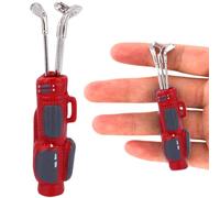 Suxdlan Mini Golf Set, Realistic Golf Bag with 3Pcs Barrel 1/6 1/12 Scale Simulation Mini Club Model Dollhouse Scene Accessories