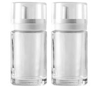 Suxdlan Oil and Vinegar Dispenser Set, 2Pcs Glass Mini Olive Oil Bottles with Control Outlet, Leak-Proof Clear Kitchen Accessories for Home, Dining Room