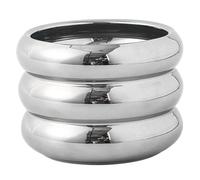 Suxdlan Plant Pot, 4.7 Inch Silver Ceramic Planter with Drainage Holes, Unique Boho Small Flower Pots for Home Garden Office Desktop Decoration, Silver
