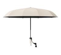 Suxdlan Portable Clip on Umbrella for Chair, 360° Adjustable Sun Shade with Clamp for Beach, Camping, and Outdoor Chairs, 45.28 Inch Diameter Beige