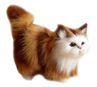 Suxdlan Realistic Cat Stuffed Animal 4.7x2.4x4.7'' Hollow Inside Cute Realistic Cat Easy to Clean Lifelike for Home Decor, Photography Props and Yellow