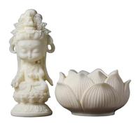 Suxdlan Small Buddha Statue, Cute Beautiful Quan Yin Statues, Meditation Quan Yin Home Decor for Home Office Feng Shui