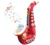 Suxdlan Toy Saxophone Early Education Kids Trumpet Enlightenment Saxophone with Light Effects and Music Trompetas Musicales Material Resistant for Kids Musica Practice, Red