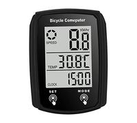 Suxdlan Waterproof Bicycle Speedometer Computer with LCD Display Bike Accessory Black