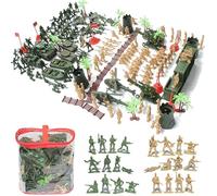 Suxdlan WW2 Army Men Playset Toy Soldiers Tank Barracks Action Figures Boys