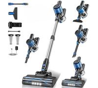SUXIANGVAC Cordless Vacuum Cleaner 45KPa/400W/45Mins, Stick Vacuum with Self-Standing, LED Display, Anti-Tangle Brush Rechargeable Vacuum Ideal for Carpet/Car/Pet,Azure