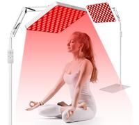 SUXIO - Red Light Therapy Face and Body Lamp, 165 LED, 660nm-820nm, 3 Timers, 4 Brightness Levels, Red, Metal