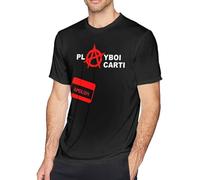 SUXISUUX Playboi Carti T Shirt Men's Fashion Cotton Crew Neck Short Sleeve Tunics Black(3X-Large)