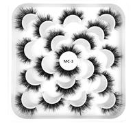 suxuMhao 10 Pairs False Eyelashes Faux Mink Lashes Natural Look 8D Volume False Eyelashes MC-3