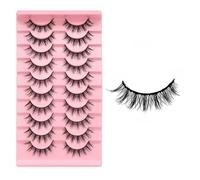 suxuMhao 10 Pairs Fluffy Mink Lashes Natural Look False Eyelashes Volume False Eyelashes B-12