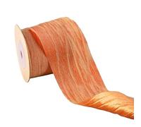suxuMhao 10 Yards 2inch Wired Crinkled Satin Ribbon, Silk-Like for Gift Wrapping, Crafts, Wreaths, Bouquets & Bows, Orange