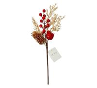 SUXUMHAO 12 Pcs Artificial Pine Needles Branches,Christmas Fake Greenery Pine Picks with Red Berry Stems,Faux Greenery Norfolk Pine Stems Sprigs for DIY Craft Home Decor，C