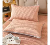 suxuMhao 1Pcs Cool Silk Latex mat Solid Color Pillowcase Dream Nights Start with This Comfortable, Breathable Pillowcase 18.9x29.13inch(Pea-Sand)