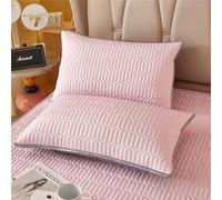 suxuMhao 1Pcs Cool Silk Latex mat Solid Color Pillowcase Dream Nights Start with This Comfortable, Breathable Pillowcase 18.9x29.13inch(Light Pink)