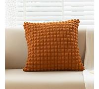 suxuMhao 1Pcs Simple Solid Color Elastic Puff Check Pillow case Classic and Timeless, Pure Color Simple Pillowcase, with Any Bed is Brilliant 17.72x17.72inch(Orange