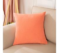 suxuMhao 1Pcs Solid Linen Pillowcase Classic and Timeless, Pure Color Simple Pillowcase, with Any Bed is Brilliant 19.69x27.56inch(Orange